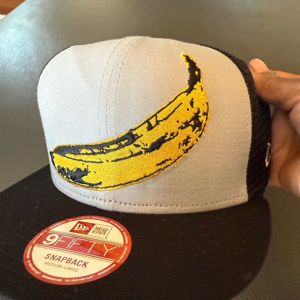 New Era Kids Snapback Hat - Gray and Black with Yellow Banana Design